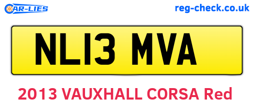 NL13MVA are the vehicle registration plates.