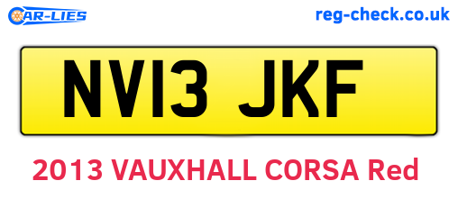 NV13JKF are the vehicle registration plates.