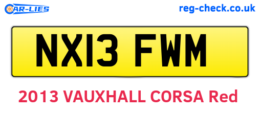 NX13FWM are the vehicle registration plates.