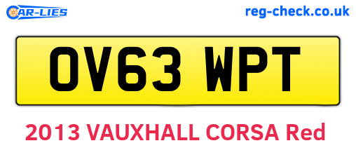 OV63WPT are the vehicle registration plates.