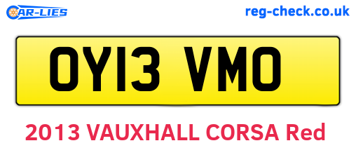 OY13VMO are the vehicle registration plates.