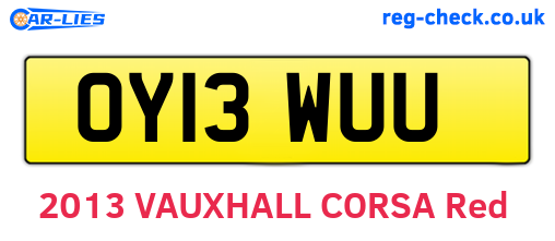 OY13WUU are the vehicle registration plates.