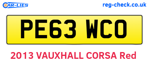 PE63WCO are the vehicle registration plates.