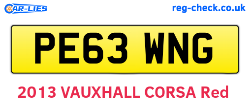 PE63WNG are the vehicle registration plates.