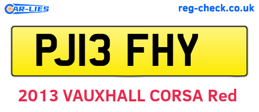 PJ13FHY are the vehicle registration plates.
