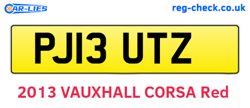 PJ13UTZ are the vehicle registration plates.