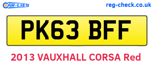 PK63BFF are the vehicle registration plates.