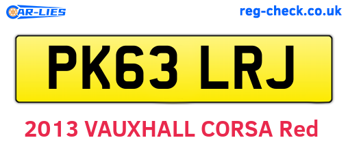 PK63LRJ are the vehicle registration plates.
