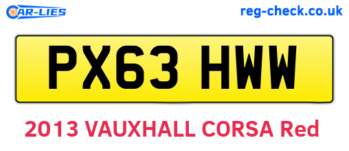 PX63HWW are the vehicle registration plates.