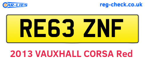 RE63ZNF are the vehicle registration plates.
