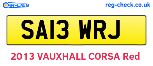SA13WRJ are the vehicle registration plates.