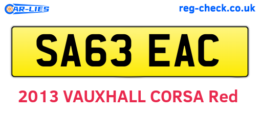 SA63EAC are the vehicle registration plates.