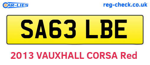 SA63LBE are the vehicle registration plates.