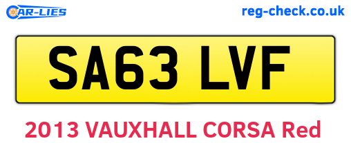 SA63LVF are the vehicle registration plates.