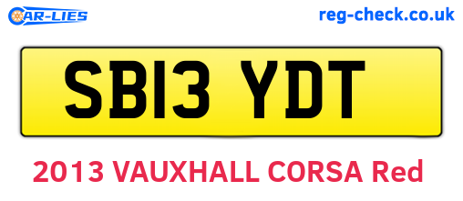 SB13YDT are the vehicle registration plates.
