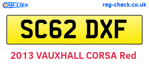 SC62DXF are the vehicle registration plates.