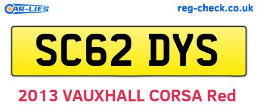 SC62DYS are the vehicle registration plates.