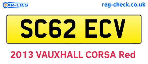 SC62ECV are the vehicle registration plates.