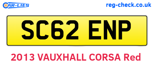 SC62ENP are the vehicle registration plates.