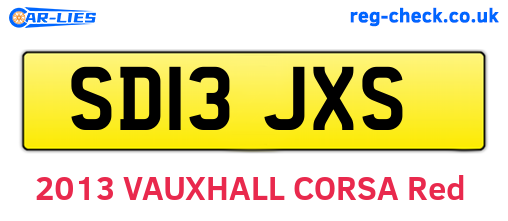 SD13JXS are the vehicle registration plates.
