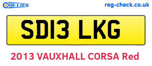 SD13LKG are the vehicle registration plates.