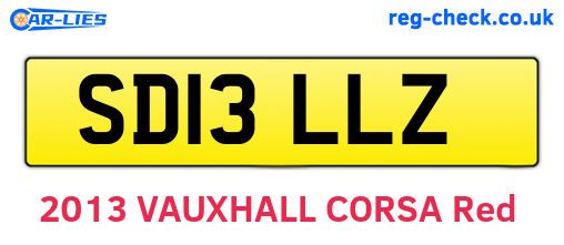 SD13LLZ are the vehicle registration plates.