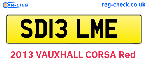 SD13LME are the vehicle registration plates.