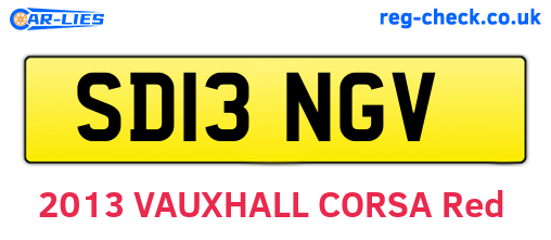 SD13NGV are the vehicle registration plates.