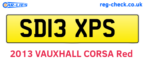 SD13XPS are the vehicle registration plates.