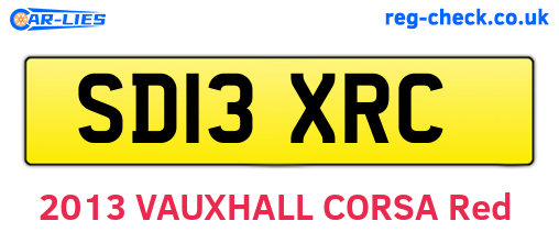 SD13XRC are the vehicle registration plates.