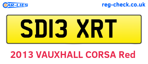 SD13XRT are the vehicle registration plates.