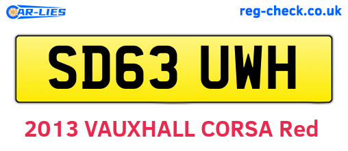 SD63UWH are the vehicle registration plates.