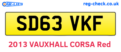 SD63VKF are the vehicle registration plates.