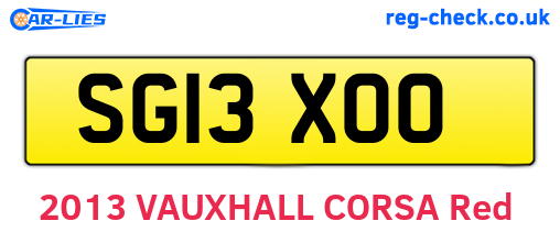 SG13XOO are the vehicle registration plates.