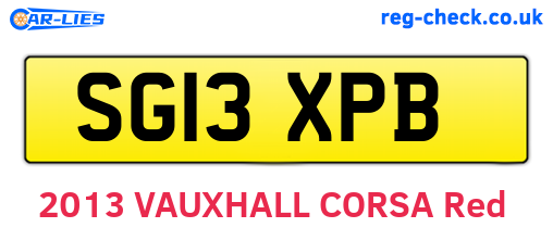 SG13XPB are the vehicle registration plates.