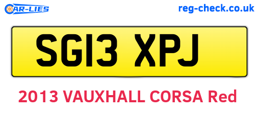 SG13XPJ are the vehicle registration plates.