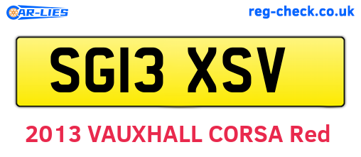 SG13XSV are the vehicle registration plates.