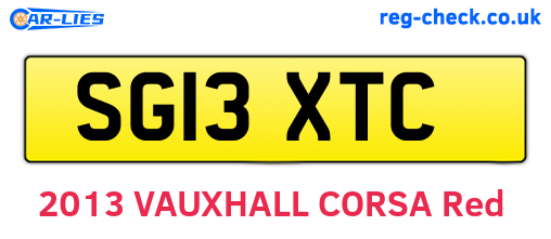 SG13XTC are the vehicle registration plates.
