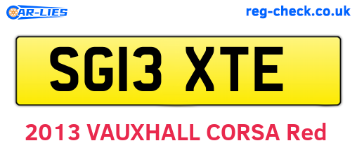 SG13XTE are the vehicle registration plates.