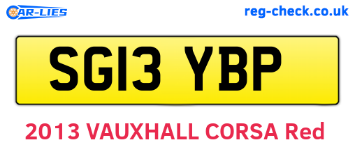 SG13YBP are the vehicle registration plates.