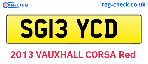 SG13YCD are the vehicle registration plates.