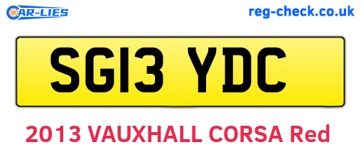 SG13YDC are the vehicle registration plates.
