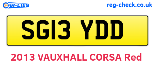 SG13YDD are the vehicle registration plates.
