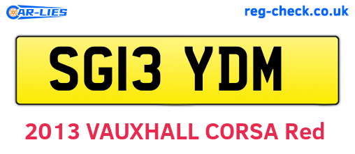 SG13YDM are the vehicle registration plates.