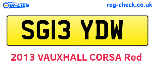 SG13YDW are the vehicle registration plates.