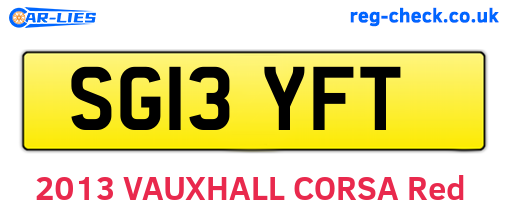SG13YFT are the vehicle registration plates.