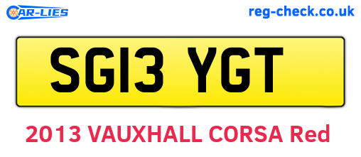 SG13YGT are the vehicle registration plates.