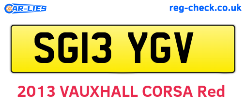 SG13YGV are the vehicle registration plates.