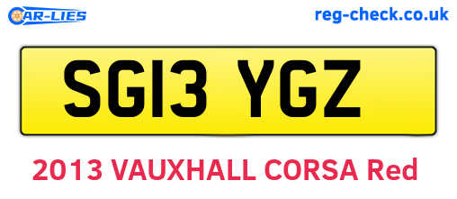 SG13YGZ are the vehicle registration plates.