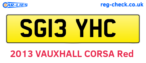 SG13YHC are the vehicle registration plates.